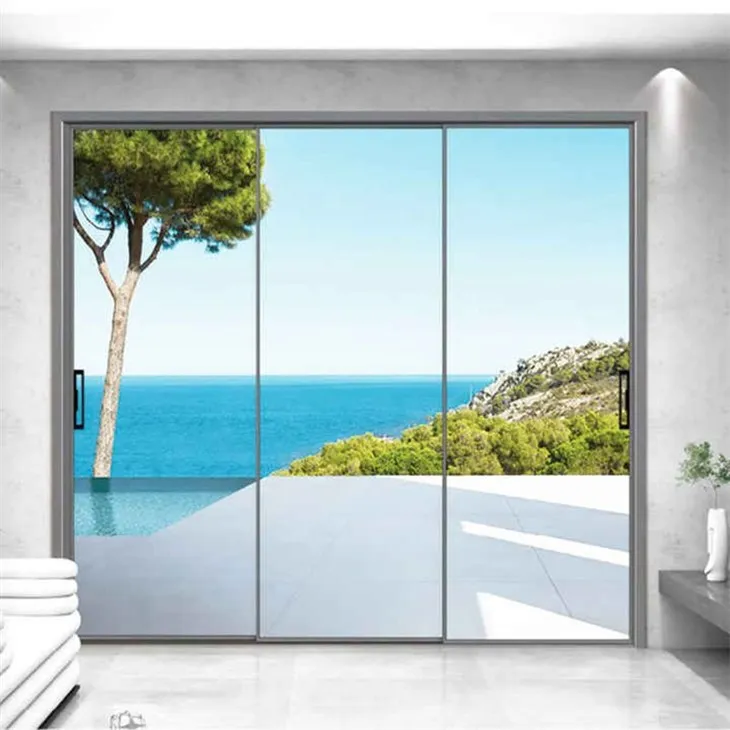 aluminium sliding door with side windows